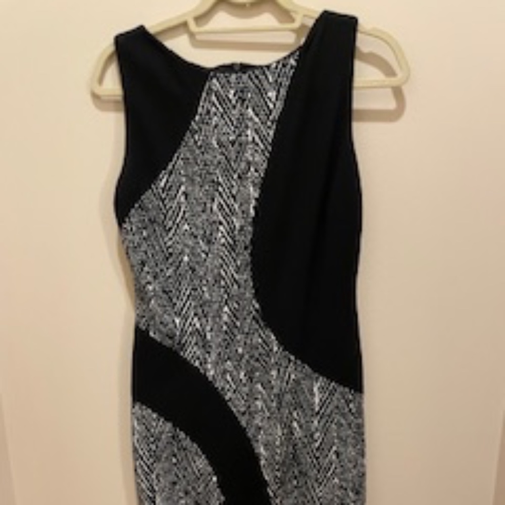 Cache Black & White Sleeveless Dress - Size 8.